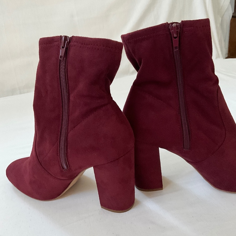ALDO Sock Booties Ankle Boots Burgundy Size 9 - Picture 10 of 10